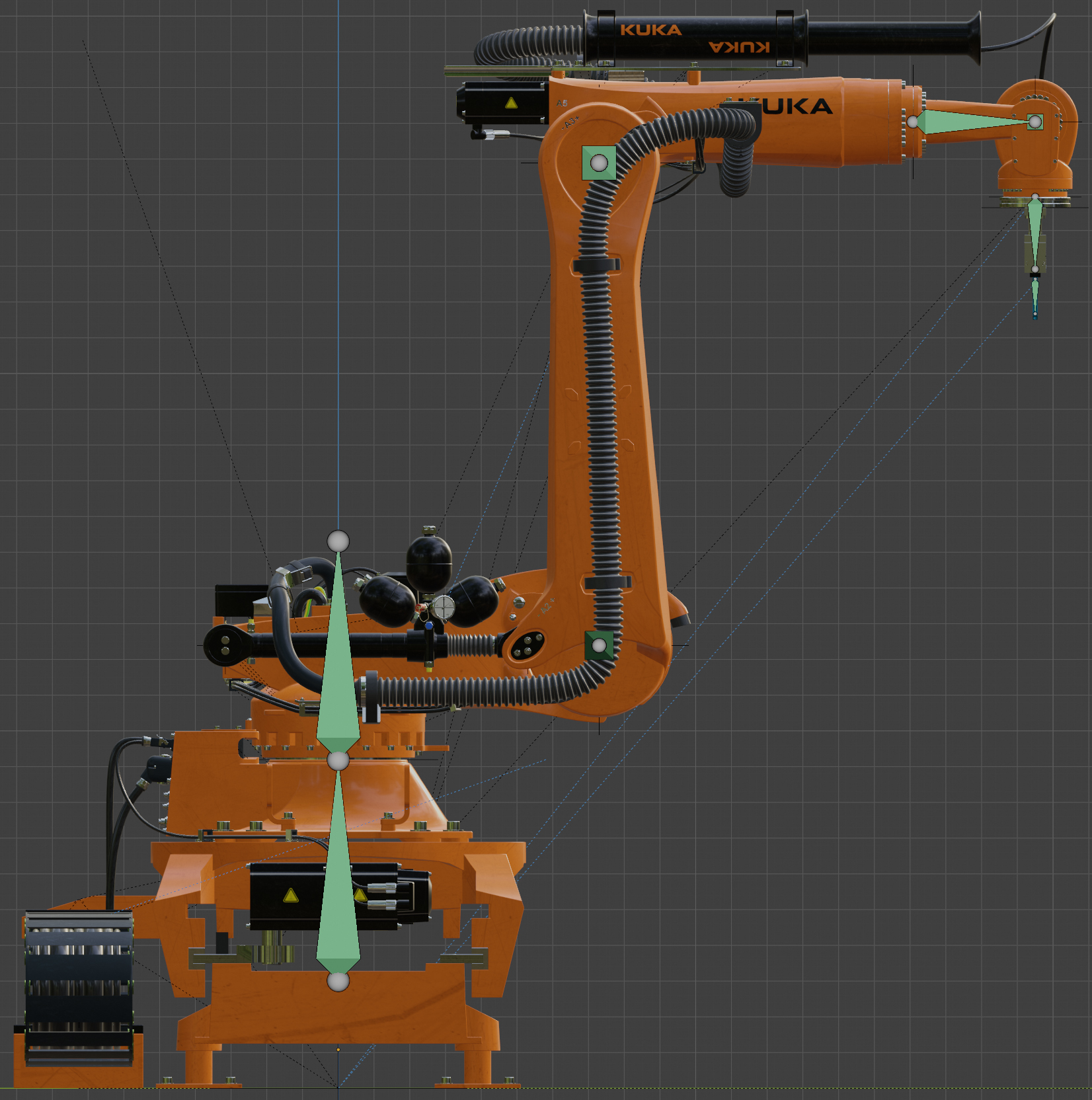 Industrial robot KUKA KR210 + Flange + Linear + Gripper+ Armature (Bones) preview image 4